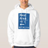 Rustgebied 400m links verkeersbord hoodie (Voorkant)