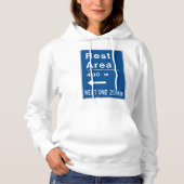 Rustgebied 400m links verkeersbord hoodie (Voorkant)