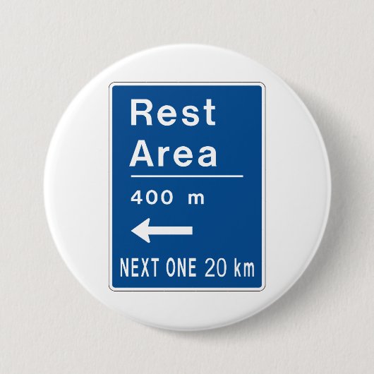 Rustgebied 400m links verkeersbord ronde button 7,6 cm (Voorkant)