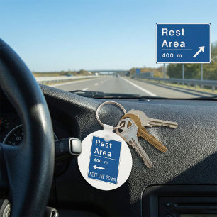 Rustgebied 400m links verkeersbord sleutelhanger