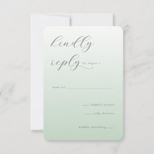 Rustgevend Pastelgroen Minimalistisch RSVP Kaartje