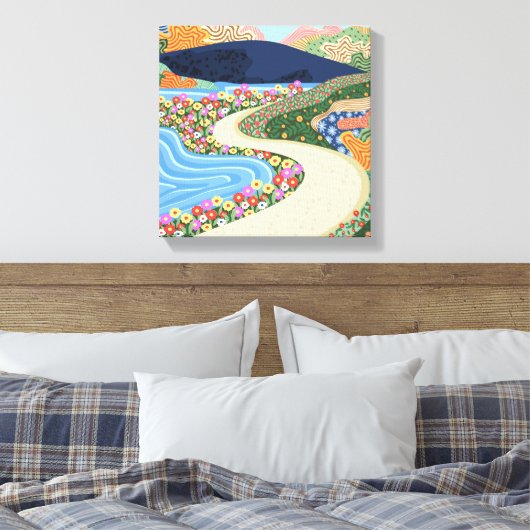 rustgevende horizon canvas afdruk (Insitu (Slaapkamer))