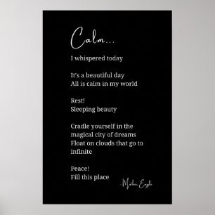 Rustgevende Inspirerende Gedicht Muurkunst Poster