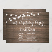 Rustic 13th Birthday Invitation Wood Kaart (Voorkant / Achterkant)