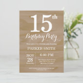 Rustic 15th Birthday Invitation Kaart (Staand voorkant)