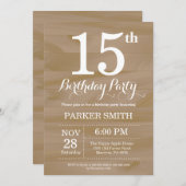Rustic 15th Birthday Invitation Kaart (Voorkant / Achterkant)