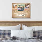 Rustic 1st Father's Day Dad Keepslag 3 Foto Canvas Afdruk (Insitu (Slaapkamer))