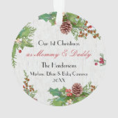 Rustic 1st Xmas New Mom & Dad Milestone Photo (dos)