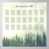 Rustic 21 Table Green Pines Wedding Seating Chart Poster (Voorkant)