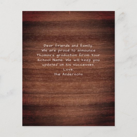 Rustic 3 Aankondiging van het Afstuderen van het F (Achterkant)