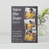Rustic 3 Afstuderen met fotolaat sparen de datum Aankondiging (Staand voorkant)