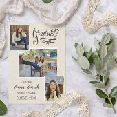 Rustic 3 Collage Graduation Party Invitation