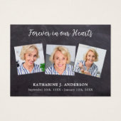 Rustic 3 Foto Memorial Funeral Prayer Kaart (Voorkant)