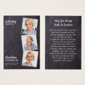 Rustic 3 Foto Memorial Funeral Prayer Kaart (Voorkant /achterkant)