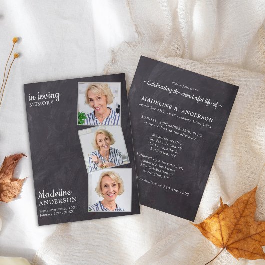 Rustic 3 Foto's herdenking van het leven Kaart