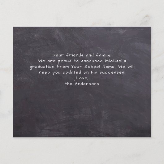 Rustic 3 Photo Chalkboard Budget Afstuderen Kaart (Achterkant)