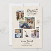 Rustic 3 Photo Collage Faire-part de graduation (Devant)