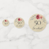 Rustic 50 So What Waterverf Roos 50e verjaardag Confetti (Voorkanten)