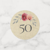 Rustic 50 So What Waterverf Roos 50e verjaardag Confetti (Kleine voorkant)