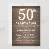 Rustic 50th Birthday Invitation Kaart (Voorkant)