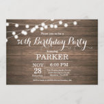 Rustic 50th Birthday Invitation Wood<br><div class="desc">Rustic 50th Birthday Invitation avec Arrière - plan de Chaîne Lumière Wood. 13e 15e 16e 18e 21e 30e 40e 50e 60e 70e 80e 90e 100e,  n'importe quel âge.
Pour plus de personnalisation,  cliquez sur le bouton "Customiser" et utilisez notre outil de conception pour modifier ce modèle.</div>