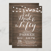 Rustic 50th Birthday Invitation Wood Kaart (Voorkant / Achterkant)