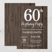 Rustic 60th Birthday Invitation (Devant / Derrière)