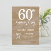 Rustic 60th Birthday Invitation Kaart (Staand voorkant)