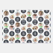 Rustic 6 Foto Monogram Pset PEACE LOVE JOY Inpakpapier Vel (Voorkant)