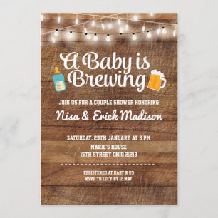 Rustic a baby is een uitnodiging aan het brouwen v