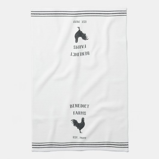 Rustic Aangepaste naam Boerderij Theedoek (Verticaal)