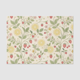 Rustic Aardbei & Citroen Aardse Patroon (1) Tissuepapier