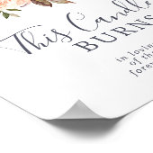 Rustic Aarde Deze Kaars Brandt Herdenkingsbord Poster (Hoek)