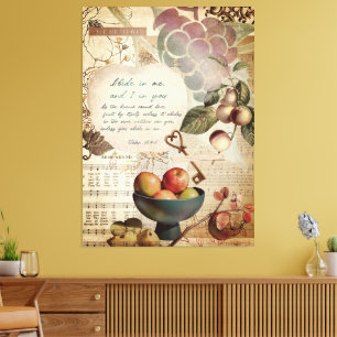 Rustic Abide In Me Vruchtbaar Geloof Poster Canvas Afdruk