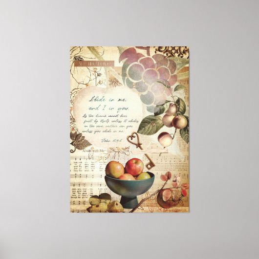 Rustic Abide In Me Vruchtbaar Geloof Poster Canvas Afdruk (Voorkant)