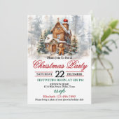 Rustic Accueil Fête de Noël Invitation (Debout devant)