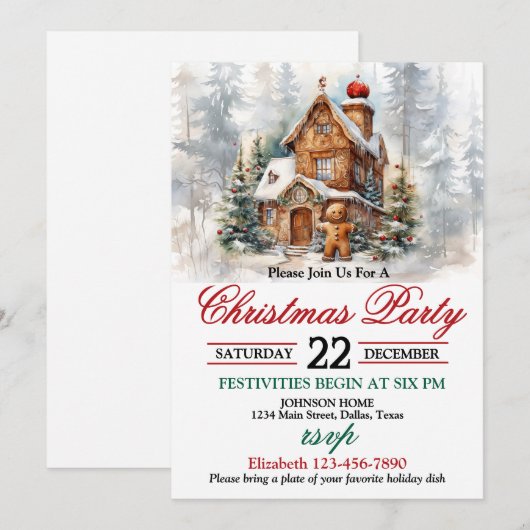 Rustic Accueil Fête de Noël Invitation (Devant / Derrière)