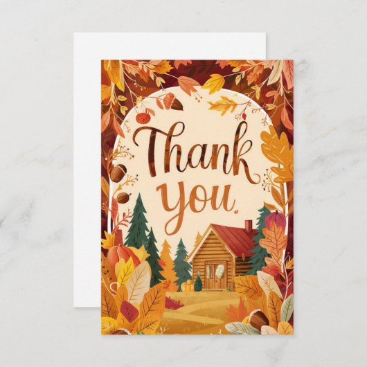 Rustic Acorn Autumn Herfst Bedankkaart (Voorkant / Achterkant)