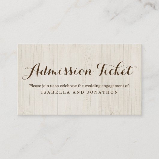 Rustic Admission Ticket Enclosure Kaart (Voorkant)