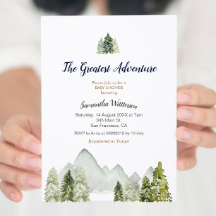 Rustic Adventure Baby shower Invitation Kaart