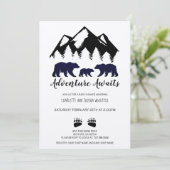 Rustic Adventure Beren Kraft Invitation Kaart (Staand voorkant)
