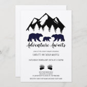 Rustic Adventure Beren Kraft Invitation Kaart (Voorkant / Achterkant)