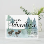 Rustic Adventure Moose Boy Camping Birthday Kaart (Staand voorkant)