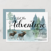 Rustic Adventure Moose Boy Camping Birthday Kaart (Voorkant / Achterkant)