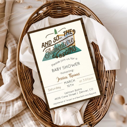 Rustic Adventure start Baby shower Kaart