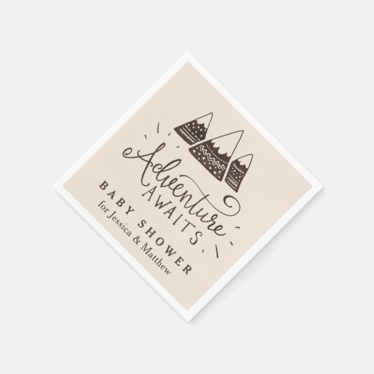 Rustic Adventure Thed Baby shower Napkins Servetten (Hoek)