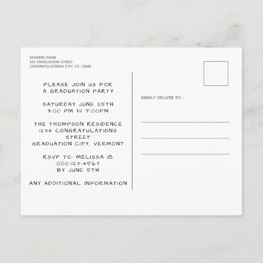 Rustic Afstuderen Custom 3 Photo Wood Afstuderen Uitnodiging Briefkaart (Achterkant)