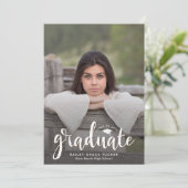 Rustic Afstuderen Overlay Grey Wood Foto Afstudere Aankondiging (Staand voorkant)
