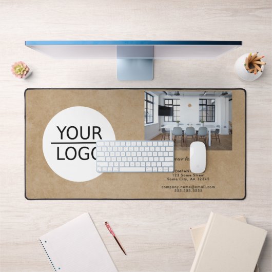 Rustic Ajouter votre logo Custom Text Photo Compan (Bureau 1)
