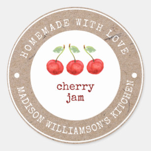 Rustic Ambachtelijk met Liefde Kersenjam Label